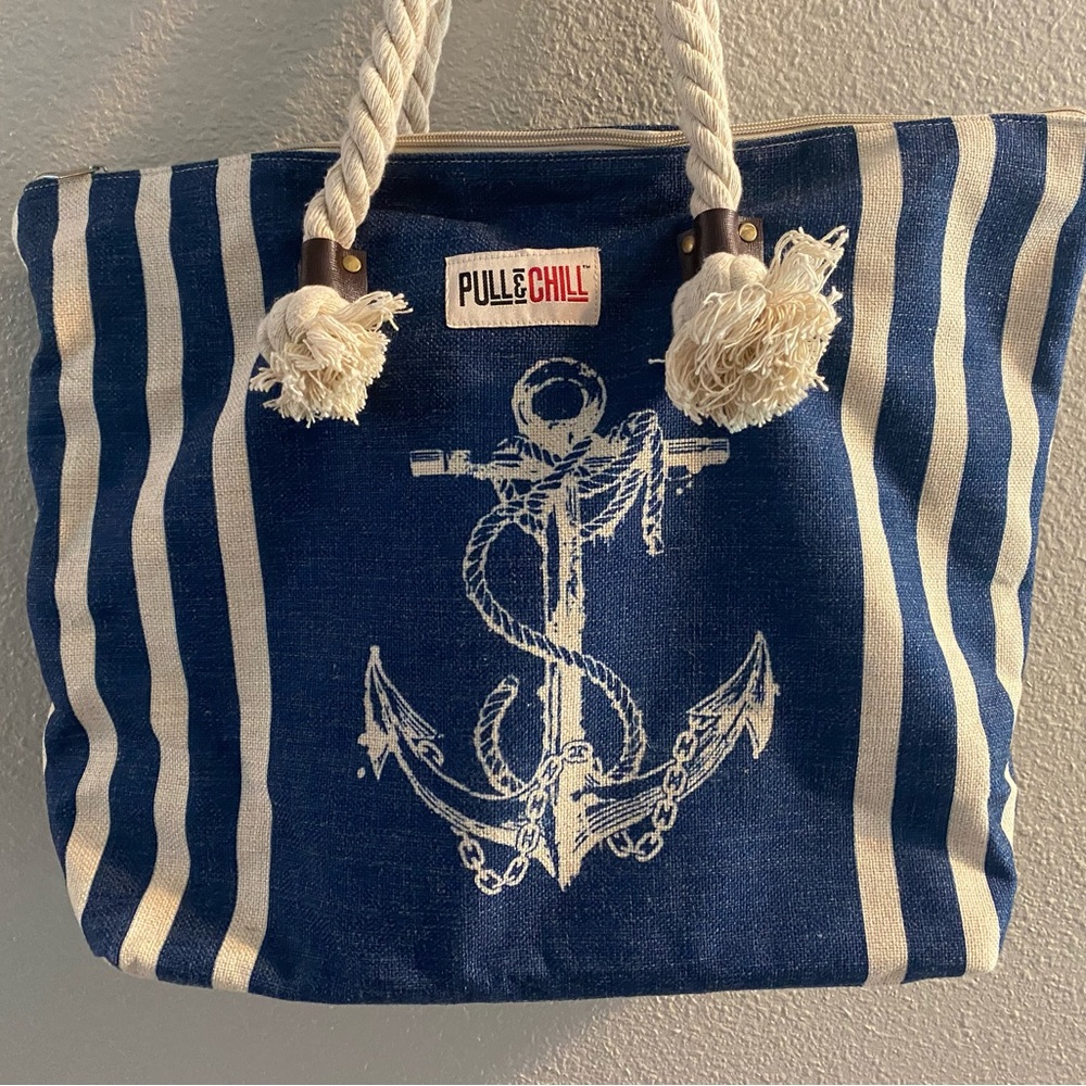 Zipper Shoulder Bag - Anchor Design